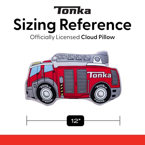 Image of Northwest Hasbro Tonka Fire Truck Cloud Pillow, Plush Comfort for Kids Adults, Bedroom Playroom Decor, Spot Clean, 12 Inch