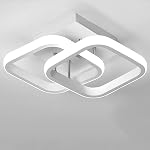 ADISUN LED Modern Ceiling Light Fixtures Flush Mount Ceiling Lamp for Bedroom Kitchen Loft Aisle Hallway Balcony Stair Entryway Square,24W Cool White 110V (White)