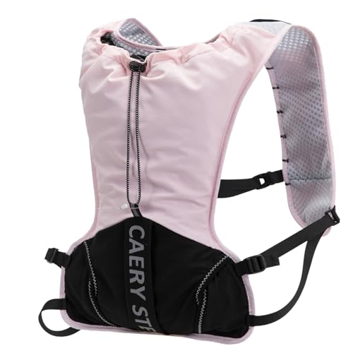 CAREYSTEN Mochila para correr, mochila hidratante, equipada con una bolsa de agua de 1.5 L, adecuada para senderismo, todoterreno y ciclismo de maratón, unisex (rosa, estándar)