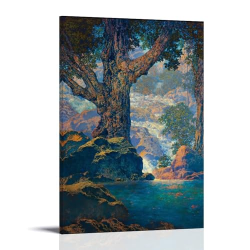 Affiche Maxfield Parrish Cascades art nouveau tableau sur toile de paysage 20x30 cm pour salon