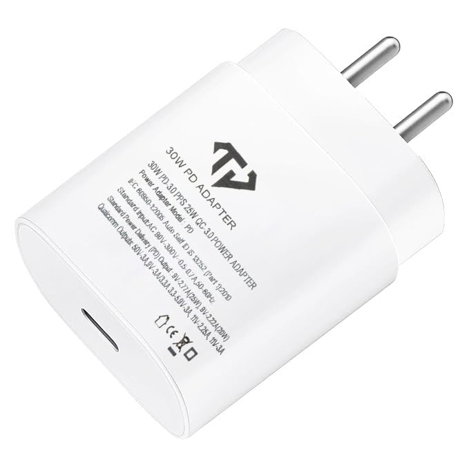 25W (PD 3.0 PPS 33W) Type-C Adaptor Compatible with Samsung-Galaxy S/A/M/F/Z Series | Super Fast AdaptorCompatible for S23/S22/S21/21 fe/S20/M14 5G/M34/M54/M53 5g/M33/M13/A34/A54 5G (White)