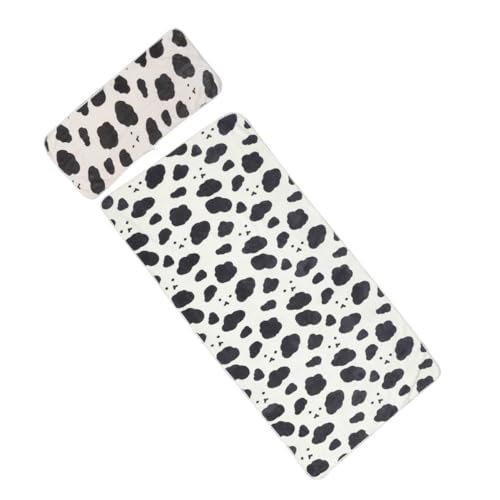 AUTSUPPL Toalla de Baño Infantil de Coral de Estampado de Vaca Blanco y Negro Extra y Absorbente de Secado Rápido