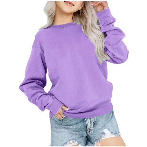 Sweatshirts for Teen Girls Crewneck Casual Soft Smooth Classic Pullover Flannel Warm Sweatshirt Blouses 2025