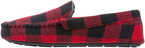 Original Penguin Mens Slippers, Microsuede Venetian Moccasin Slipper, Black Red Plaid, Men's Size 9 #TOP2