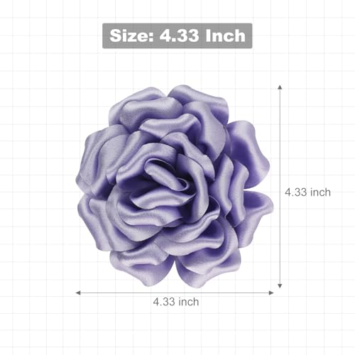 Image of 4.3 inch Red Rose Hair Clip Large Flower Brooches for Women | Charming Flowers Pins for Clothes | Turn Heads with Stylish Rose Hair Clip Flower Brooch Pin for Clothes & Clips for Woman