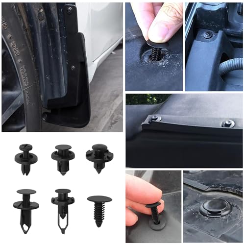 Auto-Verkleidungsclips, 200 Stück 6-Style-sortiertes Auto-Clips- und Befestigungsset Kunststoff-Auto-Innenbefestigungsnieten Halteclips für Autotürverkleidung, Stoßstange, Verkleidung, Kotflügel mit 5