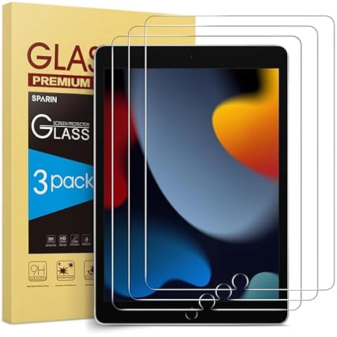 SPARIN Tempered Glass Screen Protector for iPad 10.2 Cover