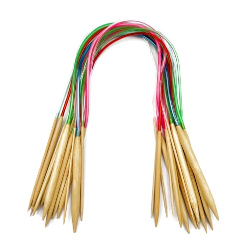 Mdoker MDOKER/6 18 Pairs Bamboo Knitting Needles Set Circular Wooden Knitting Needles cover