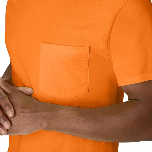 Hanes mens Men's Workwear Short Sleeve Tee (2-pack) T Shirt, Safety Orange, XX-Large US - image 9