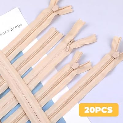 YAKA 20pcs Lvory Nylon Invisible Zippers Tailor Sewing Tools Garment Accessories 6 inch Invisible Zippers