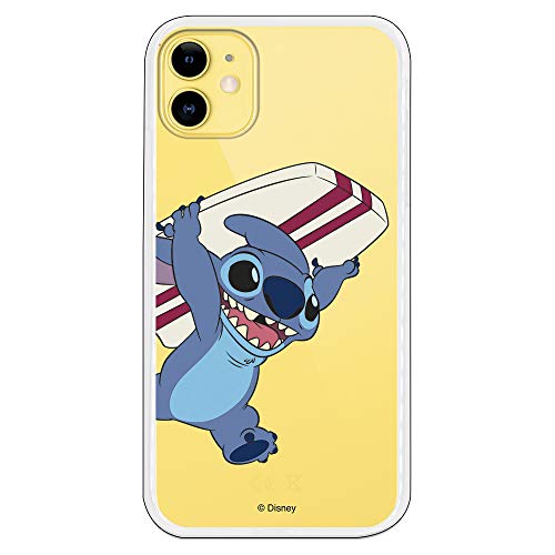 Funda para iPhone 11 Oficial de Lilo & Stitch Stitch Transparente para Proteger tu móvil. Carcasa para Apple de Silicona Flexible con Licencia...