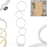 Leistungsaufnahme: 29 Watt HOFSTEIN LED Stehleuchte Kermoguen, moderne Bodenlampe aus Metall/Kunststoff in Weiß, Stehlampe mit integrierten Tastdimmer, 1 x LED 29 Watt, 3000 Lumen, 3000 Kelvin
