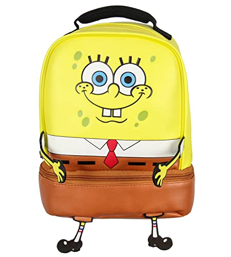 Nickelodeon Spongebob Squarepants Character Face Dual Compartment Lunch Box Bag #TOP28