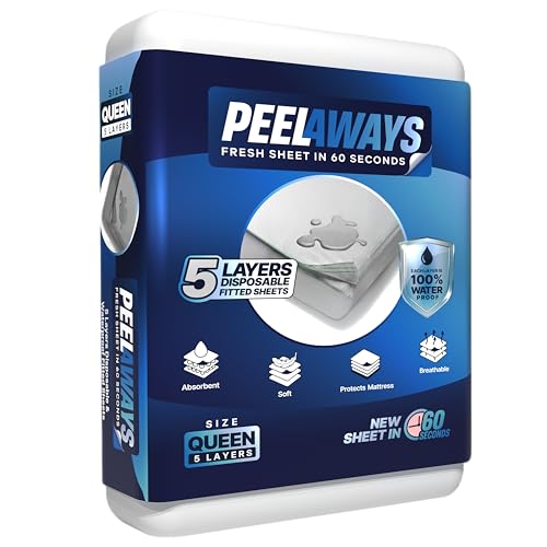 Peelaways Waterproof Disposable Bed Sheets – As Seen On Shark Tank | 5-Layer Absorbent Wellness Sheets for Elderly, Homecare, Hospital Use and Travel