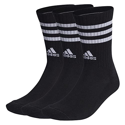 adidas 3 Stripes Socks Socken 3er Pack (43-45, Black/White)