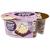 Dannon Light + Fit REMIX Brownie Sundae Vanilla Nonfat Greek Yogurt with Brownie Crumbles, Honey Praline Almonds and Butter Toffee Mix-Ins, 4.5 OZ Yogurt Cups