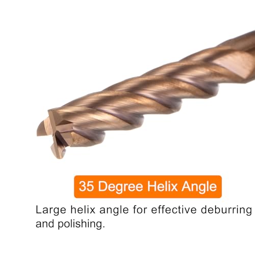 QUARKZMAN 5 Stück Karbid Vierkantfräser 6mm (15/64) Durchmesser 6mm (15/64) Schaft 100mm (4) Extra Lang HRC55 Mikrokorn Wolframkarbid 4 Schneiden Frässtift Fräser