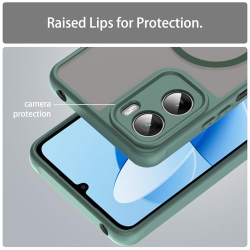 Image of Compatible with Motorola Moto G06 Power Case Cover,Compatible with MagSafe,Anti-Fall,Compatible with Motorola Moto G06 XT2535-1 XT2535-2 XT2535-14 Cell Protective Phone Case Green