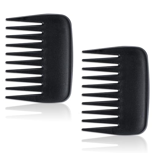 2 Stück locken kamm, Tragbarer Styling Kamm Antistatischer Grob Breiter Zahnkamm Strähnenkamm Damen Styling Wide Tooth Comb Grobzinkiger Haarkamm Männer für Langes, Kurzes, Lockiges, Nasses Hair