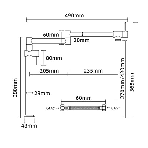 Robinet de remplissage de casserole avec bras oscillant extensible double rotule - 6