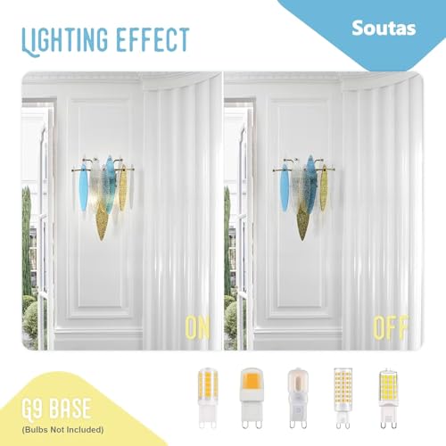 Image of Stained Glass Wall Sconce 2-Light Colorful Crystal Sconces Wall Lighting Vintage Gold Wall Lamp Art Decor Wall Light for Living Room Hallway Bedroom Bathroom