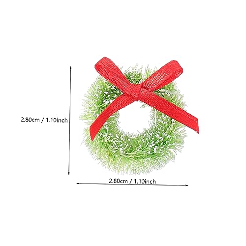 Mini coronas navideñas PRETYZOOM de 48 piezas con lazos rojos 4