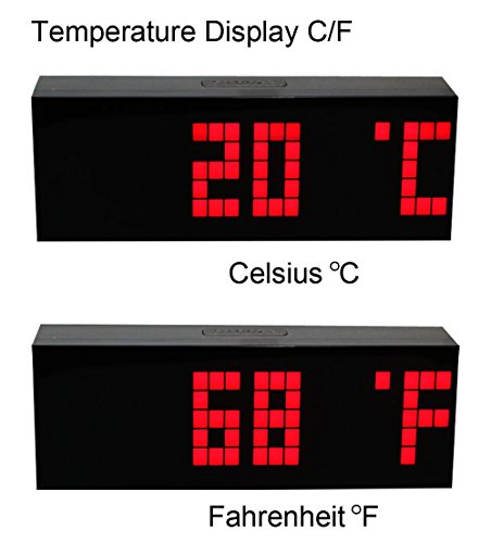 LambTown Digital Led Countdown Timer Electronic Alarm Clock with Temperature Date - Red