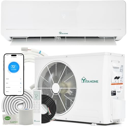 YITAHOME 18000 BTU Mini Split AC/Heating System, Ductless Mini Split Air Conditioner Heat Pump,230V 20 SEER2 Energy Efficient Inverter AC Unit,Wifi Enabled Compatible with Alexa for Apartment, Garage