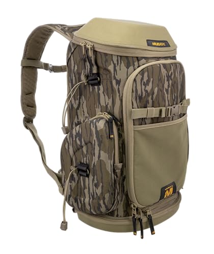 Image of Muddy Pro Treestand Pack - Mossy Oak Bottomland Hunting Backpack with EVA Molded Main Compartment, Bow /Gun Carry Boot, Quiver Points & Air-Cooled Shoulder Straps