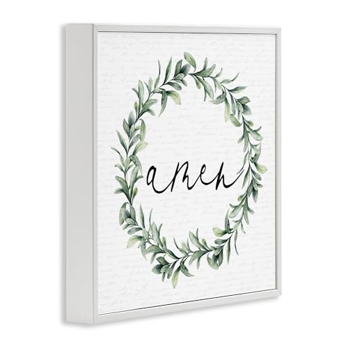 Wreath & Script Blanc Stupell Industries cadre botanique déco murale 43 cm - 4