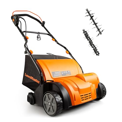 Image of LawnMaster 15 inch 13 Amp Dethatcher and Scarifier with 10.5 Gallon Collection Bag-GV1314