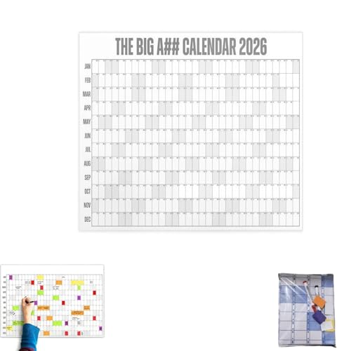 2026 Grand Calendrier Mural Effaçable à Sec XXL Offrant Une Vue D'ensemble Annuelle Et Une Organisation Par Code Couleur Pour Une Planification Efficace, 120...