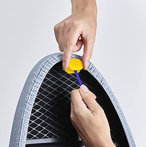 Joseph Joseph Glide Ironing Board with Compact Adjustable Legs and Integrated Heat Resistant Steam Iron Rest- Regular, 100% cotton cover, Grey / Yellow