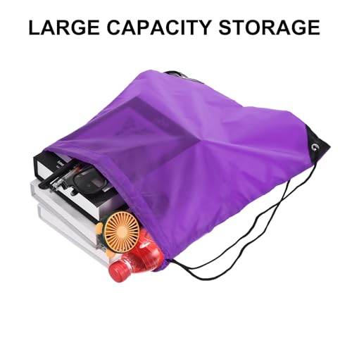 PATIKIL Drawstring Backpack Bulk 100 Pack Draw String Bags 210D Polyester Gym Cinch Sack for Women Men Gym Sport Travel Party, Purple (16.5" x 13.3")4