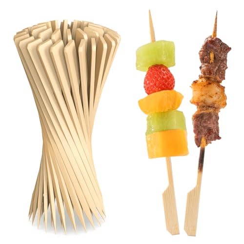 300PCS Cocktail Picks,4.7in Bamboo Skewers,Fancy Flat Toothpicks For Appetizers,Drinks Party Fruit, Bamboo Gold Ball Food Sticks Charcuterie Boards Accessories