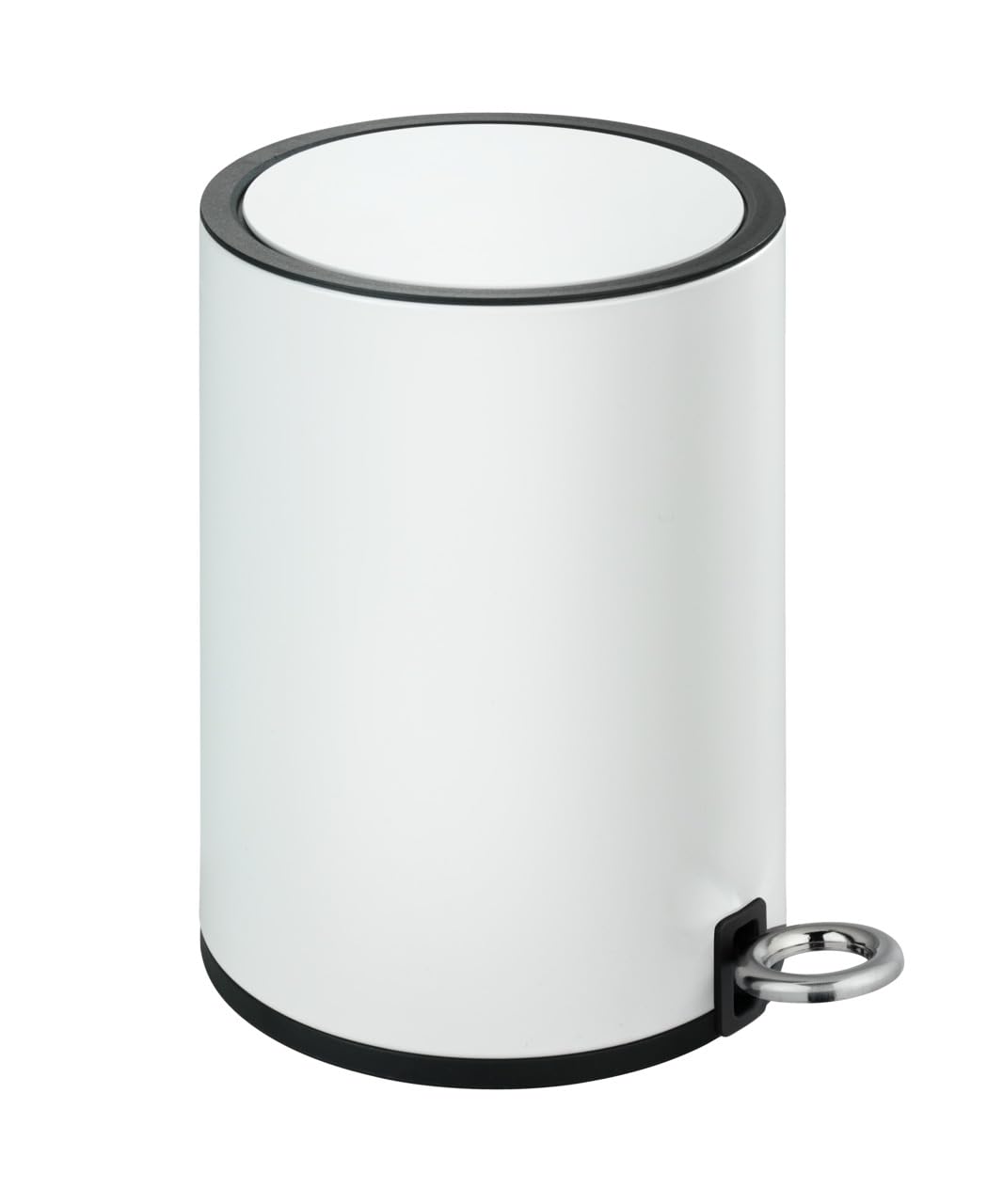 Wenko 22714100 Pattumiera a pedale Monza 3L in acciaio inox/PP/ABS, Bianco, 18.5 x 24.5 x 25.5 cm