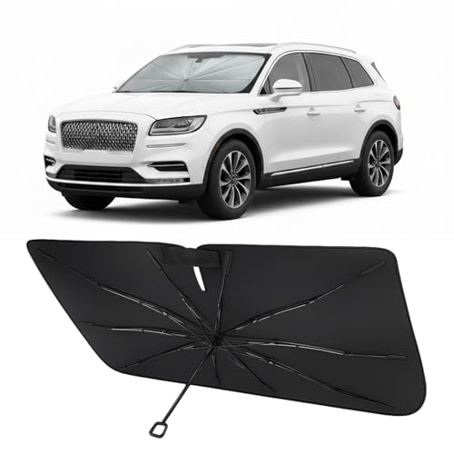 Image of Proadsy Custom Fit 2024-2026 Lincoln Nautilus Windshield Sun Shade Umbrella | Advanced Ice Crystal Material, -54F Cooler, Zero-Gap Sunblock, Instant Setup & Foldable Design for Summer Parking, Daily Use