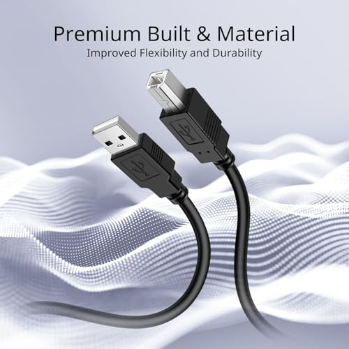 TNP USB A to USB B Audio MIDI Cable Male to Male - MIDI to USB Cable 2.0 Type for Computer, Laptop, MIDI Piano Keyboard, Projector, Printers, and Equipment with USB MIDI Cable Interface (1.5 Meters)
