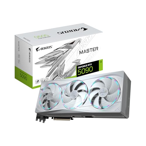 GIGABYTE AORUS GeForce RTX 5090 Master ICE 32G Graphics Card, WINDFORCE Cooling System, 32GB 512-bit...