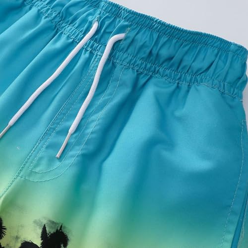 Boys Summer 𝐇awaiian Beach Shorts Cute Dinosaur Print Elastic Waist Jogger Short Pants Active Athletic Shorts3
