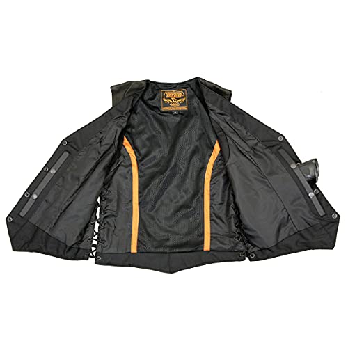 Milwaukee Leather Mll4560 Ladies Black Braided Leather Vest With Side Laces - X-Large #TOP3