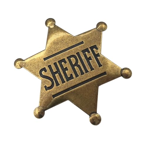 Sarini Broche vintage en forme d'hexagramme avec insigne de shérif, accessoire commémoratif pour les forces de l'ordre et les collectionneurs