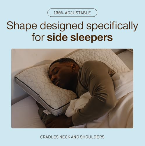 Image of Coop Home Goods Eden Cut-Out Bed Pillow for Side Sleepers, Queen Size, Adjustable Medium Soft Memory Foam Cooling Pillow with Ergonomic Shoulder Cut-Out, CertiPUR-US /GREENGUARD Gold