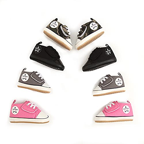 SOFMUO Baby Boys Girls Sneakers High Top Ankle PU Leather Non-Slip Moccasins Soft Rubber Sole Infant Booties Toddler Uniform Dress Shoes2