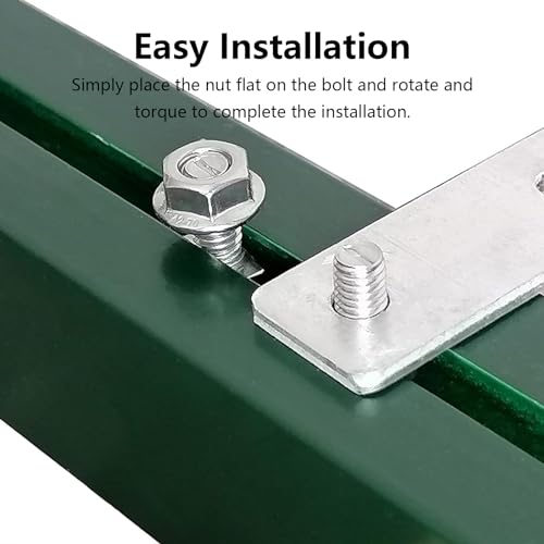 AKOLAFE 100 Stück Hammerkopfschrauben M6 x 12 Edelstahl Hammerkopfschrauben mit Flanschmuttern Set für Schrauben Zubehör Ankerschienenschrauben Gewächshaus