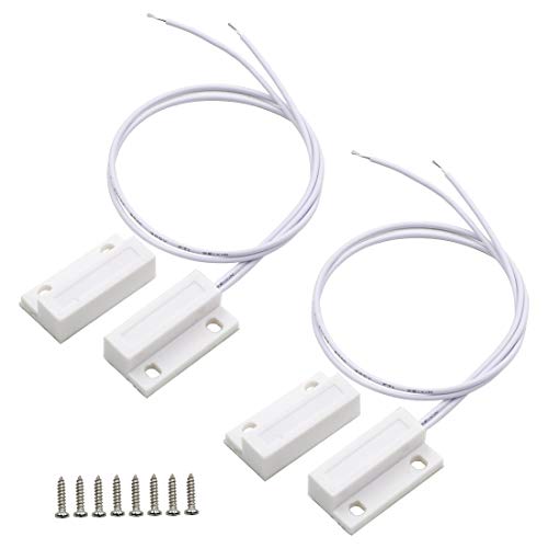 Image of MC-38 Door Window Contact Sensor Alarm Magnetic Reed Switch with Screws White - (2 Sets)