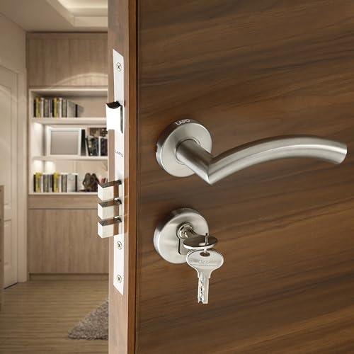 Image of LAPO Mortise Door Lock for Home Main Door & Bedroom with Handle | 50x85mm Body | Heavy-Duty 70mm Cylinder | 3 Brass Keys | Left-Right Fit 30-50mm Door Home Office Hotel| Matt Finish | CMH-5T
