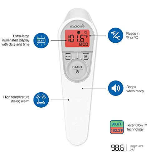 Microlife Advanced Blood Pressure Monitor And Non-Contact Forehead Thermometer Bundle #TOP3