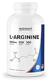 Nutricost L-Arginine 500mg, 300 Capsules - Gluten Free and Non-GMO