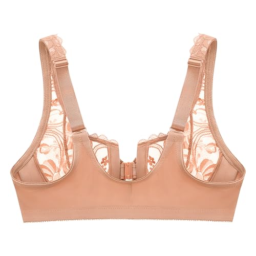Image of Glamorise Womens Wonderwire Lace Front-Closure Underwire #9245